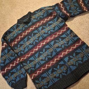 Women's Multi-colored Wool Crewneck Sweater